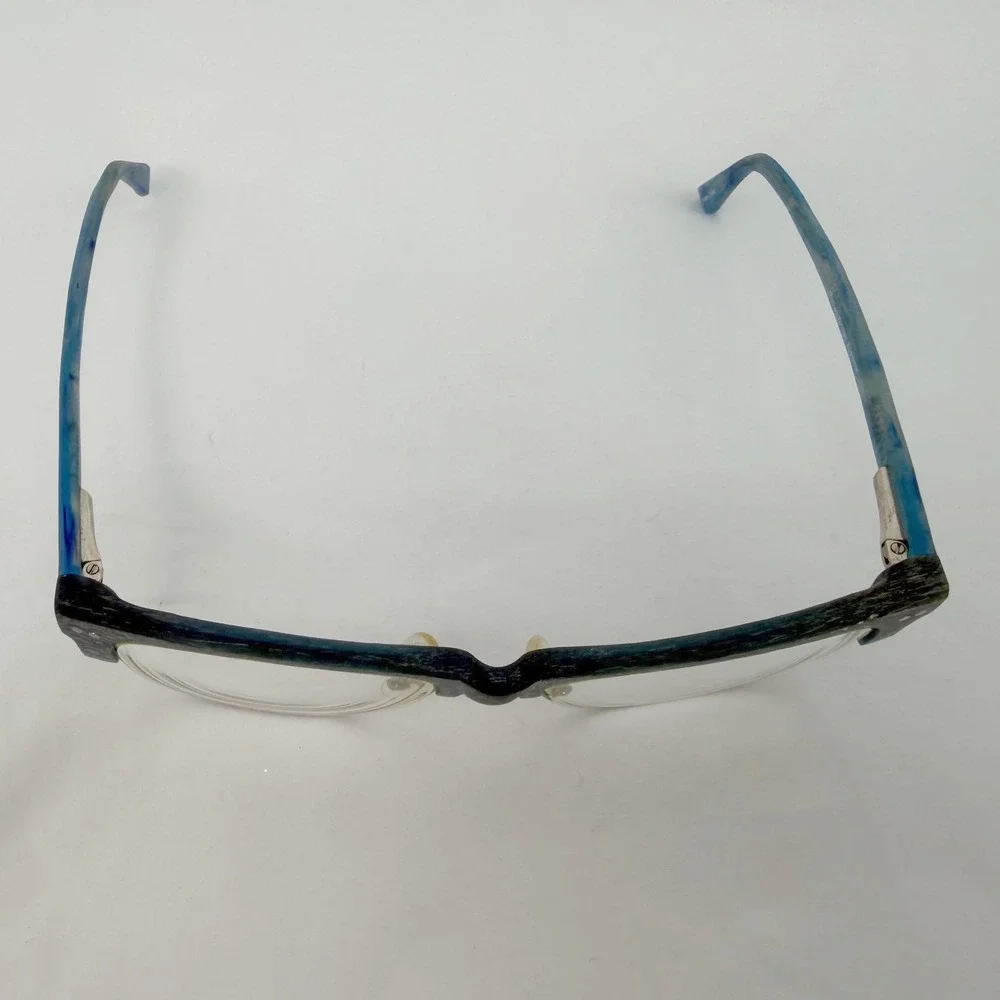 Rickey Smiley Eyewear RS 205 Blue Textured Cat Eye Optical Frames Chic 103-119